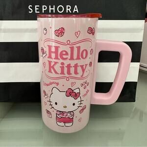 Sanrio Strawberry Hello Kitty Stainless Steel Petite Tumbler Coffee Mug 15 oz